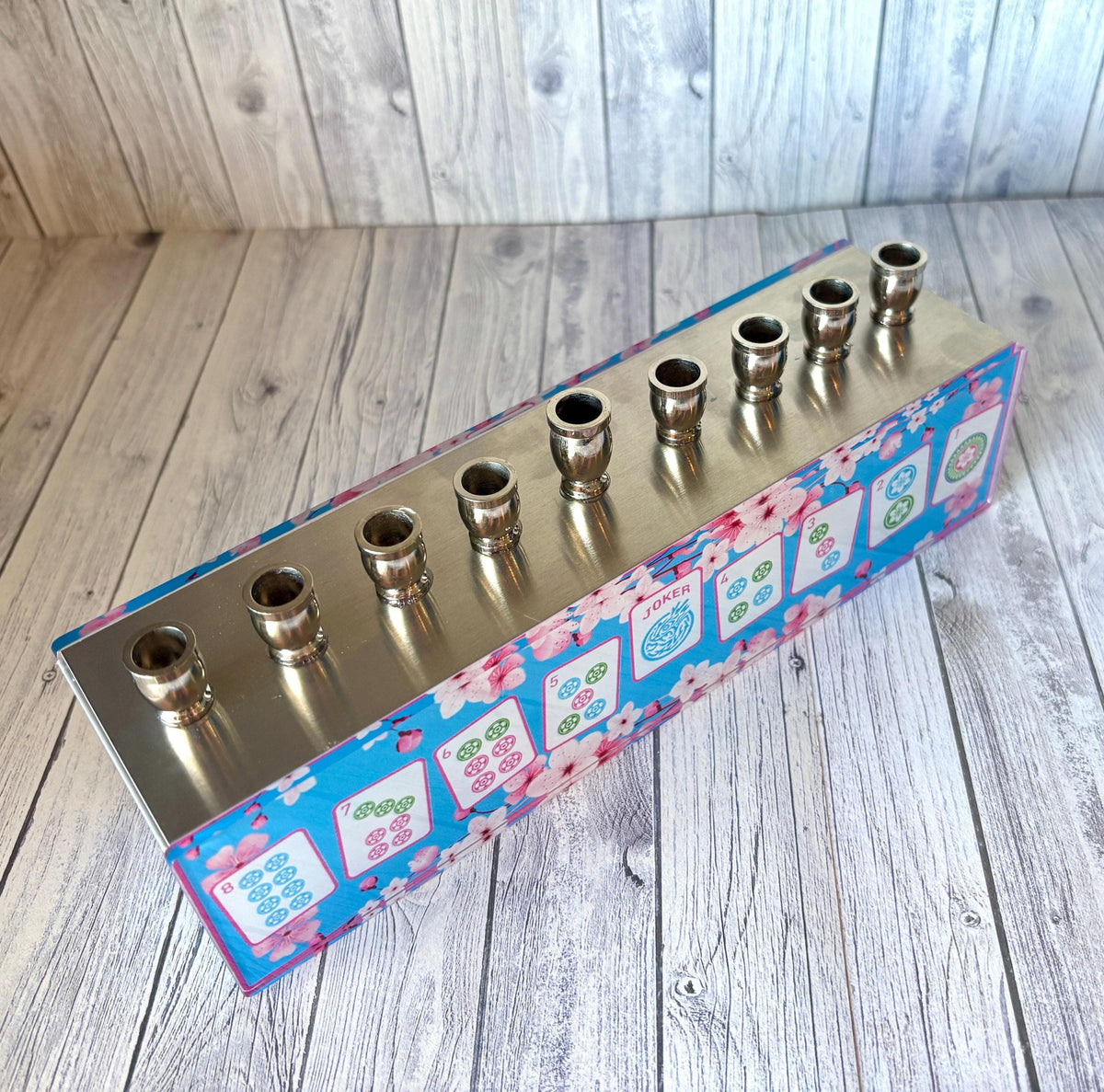 Lea Joelle Handmade Menorahs Mahjong Cherry Blossom Menorah