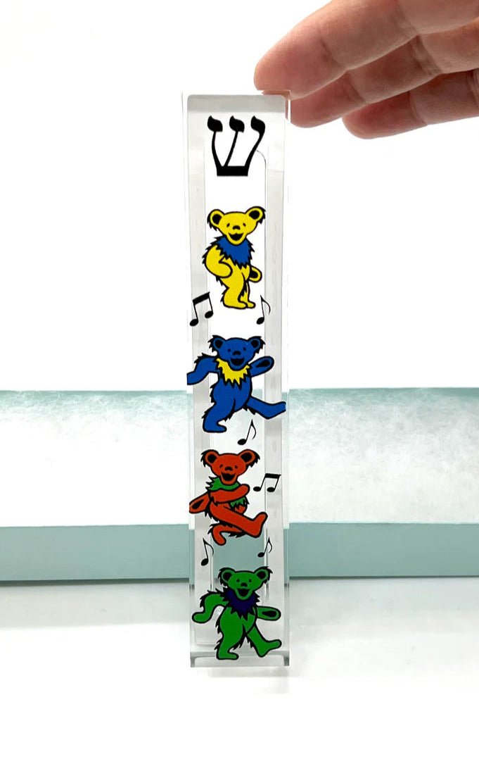 Florida - Funshine - Acrylic Dancing Bears Mezuzah - ModernTribe