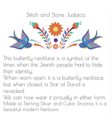 Stitch and Stone - Butterfly Star of David Necklace - Sterling Silver - ModernTribe