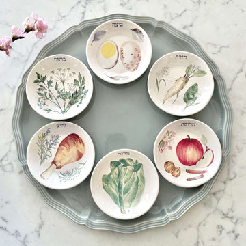 Nina Keramik Seder Plates Handmade Ceramic Illustrated Seder Plate by Nina Keramik