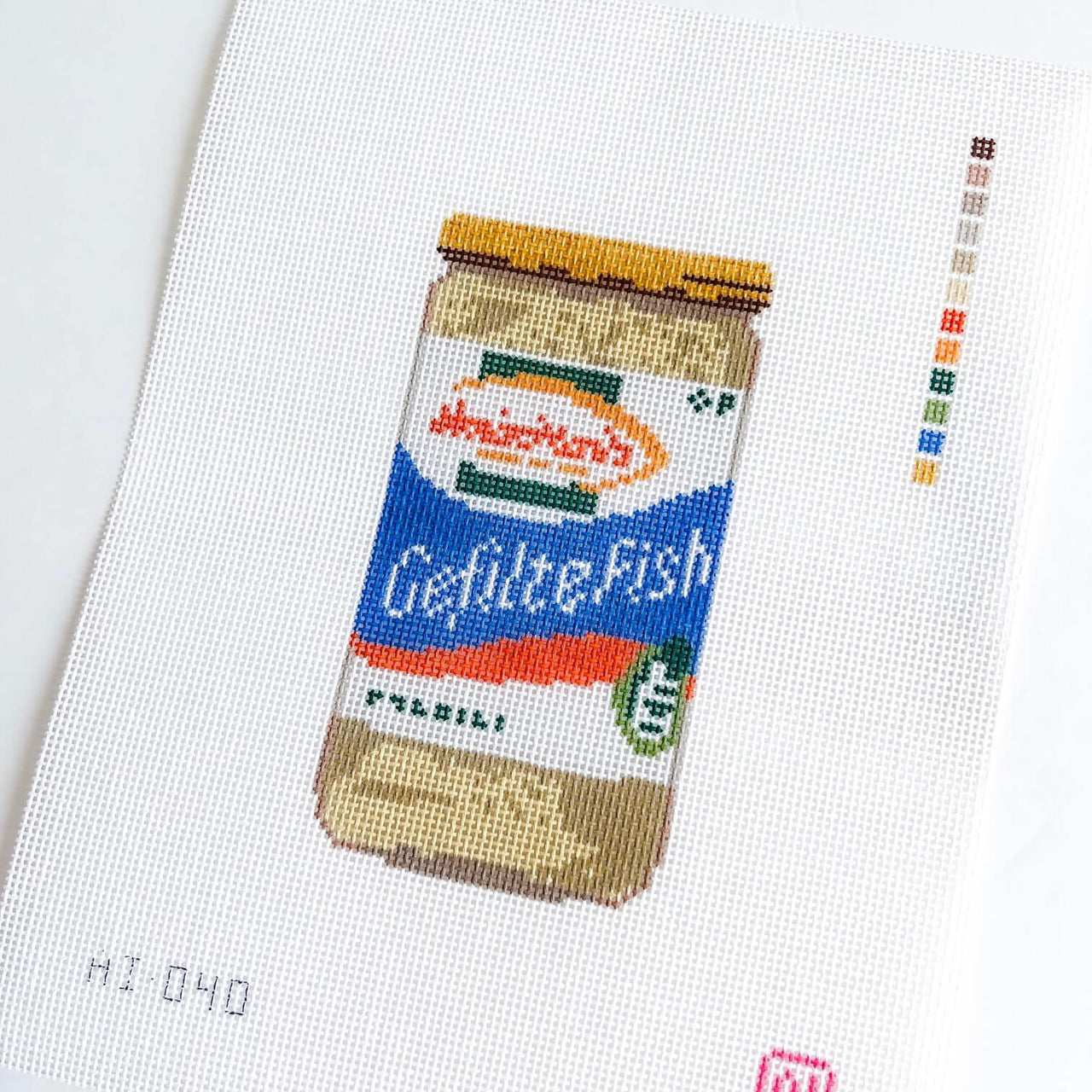 Allison Ivy - Gefilte Fish Jar Needlepoint Kit - ModernTribe