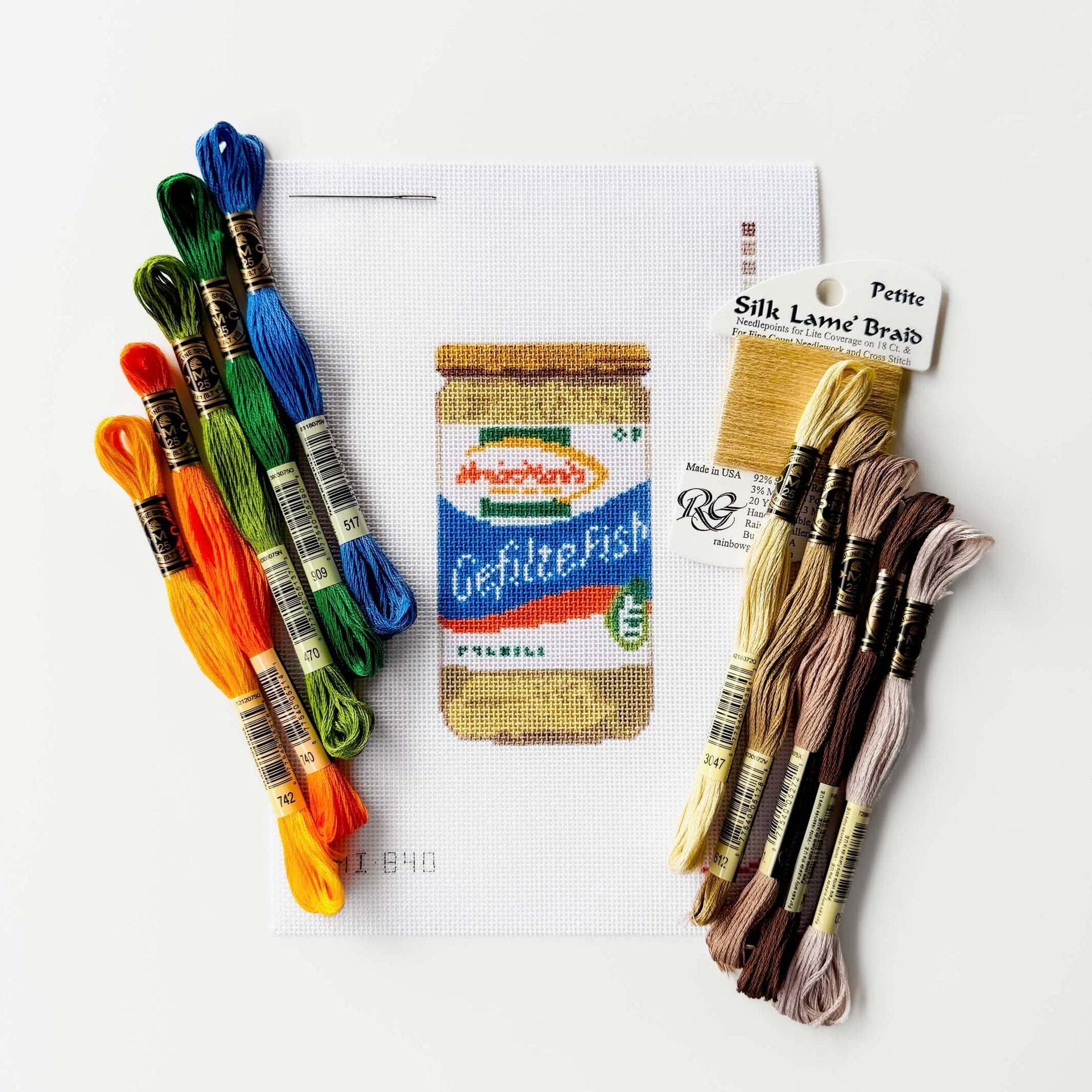 Allison Ivy - Gefilte Fish Jar Needlepoint Kit - ModernTribe