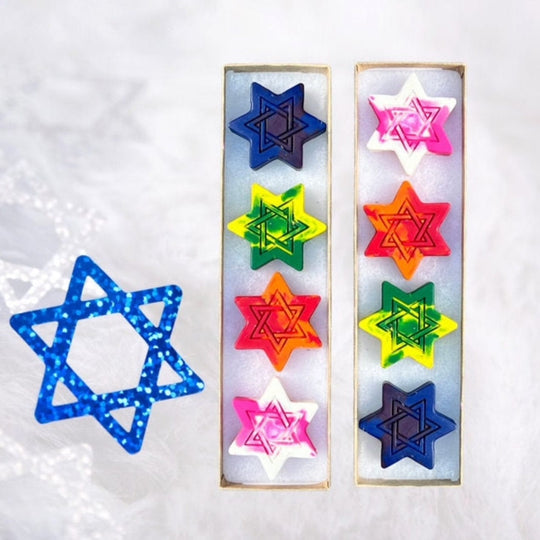 Rainbow Star of David Crayons