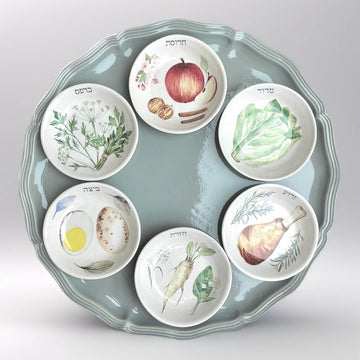 Nina Keramik Seder Plates Handmade Ceramic Illustrated Seder Plate by Nina Keramik