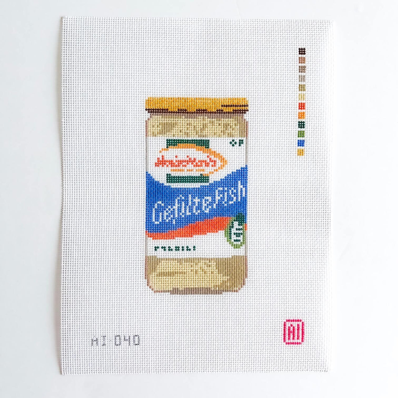 Allison Ivy - Gefilte Fish Jar Needlepoint Kit - ModernTribe