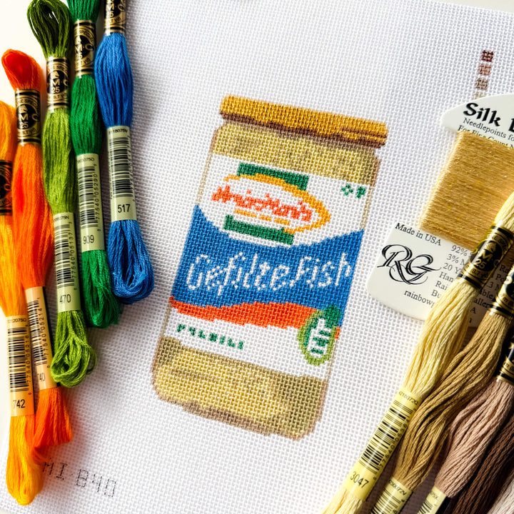 Allison Ivy - Gefilte Fish Jar Needlepoint Kit - ModernTribe
