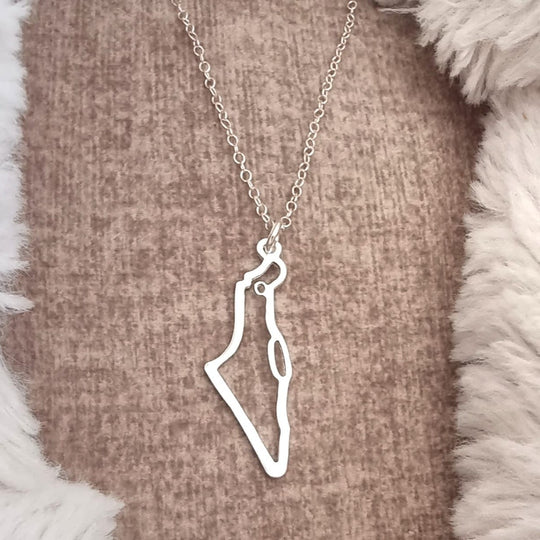 Shape of Israel Necklace - Silver