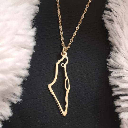 Shape of Israel Necklace - Gold