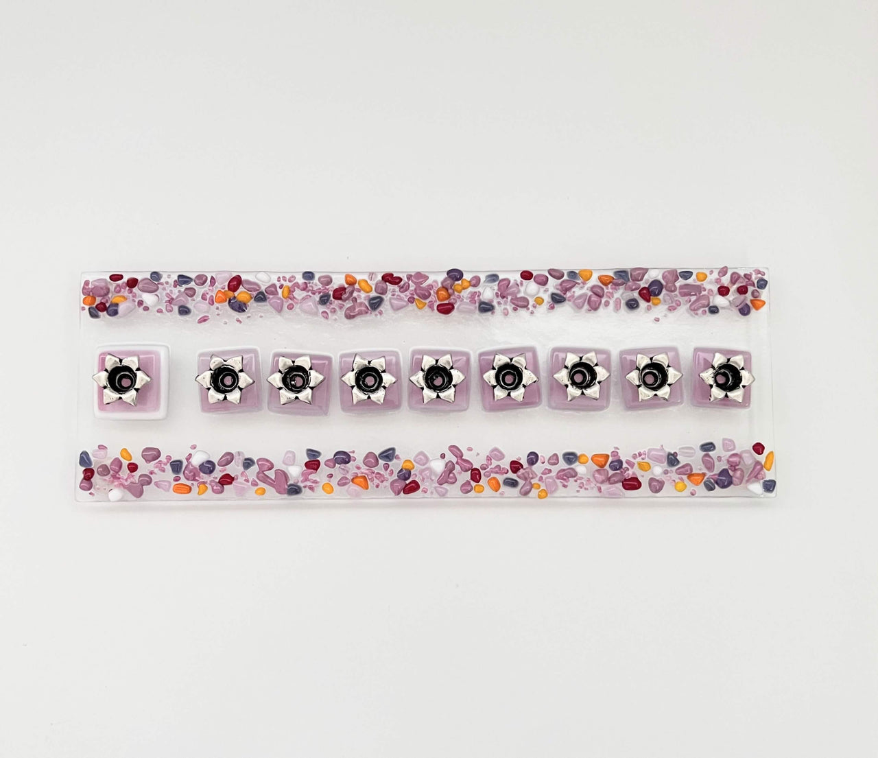 Shevi B Glass Creations - Fused Glass Menorah - Pink - ModernTribe
