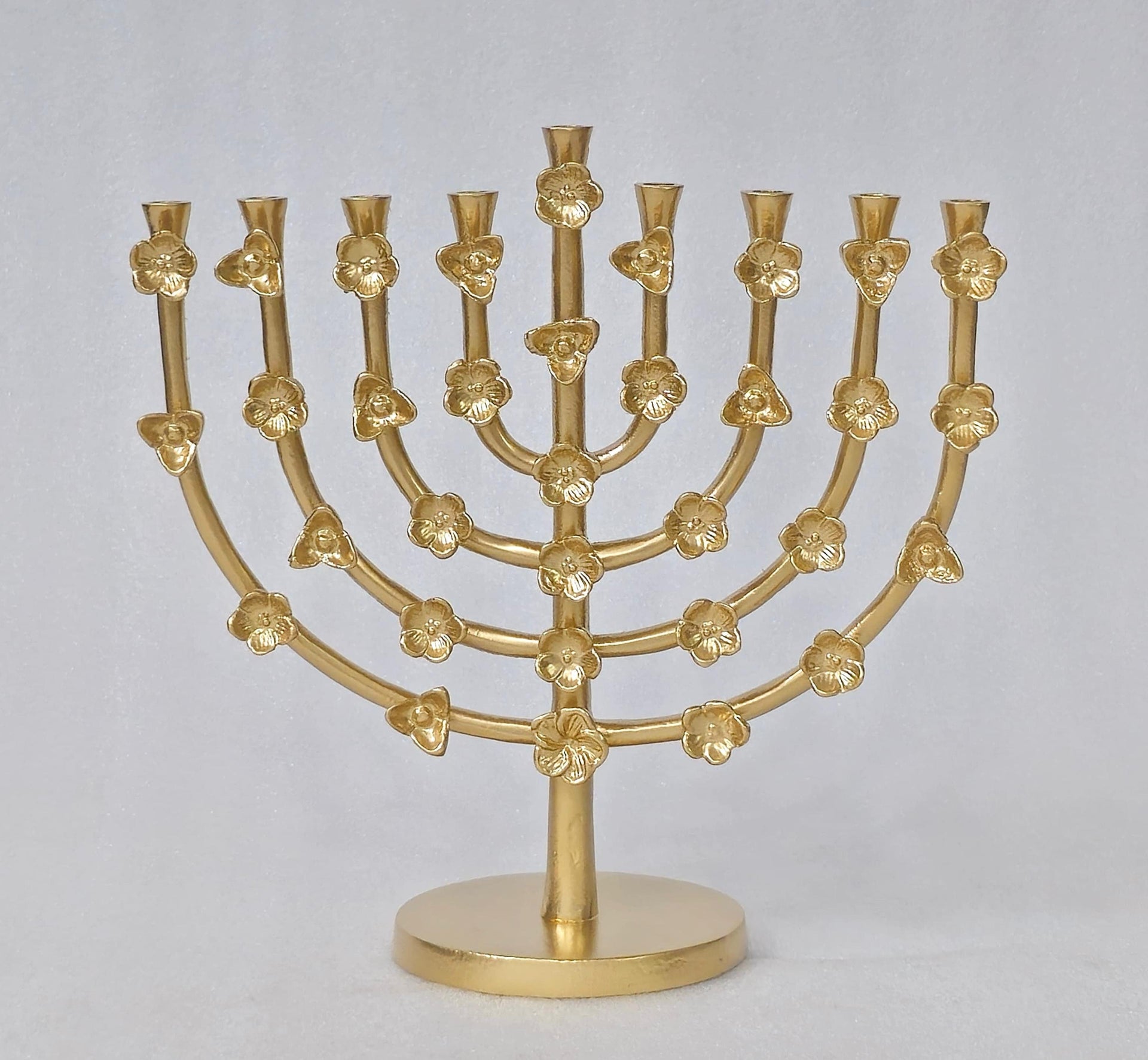 Amy Kritzer Becker Menorahs Gold Floral Lily Menorah