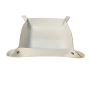 Broderies De France Matzah Plates Faux Leather Folding Matzah Tray - White