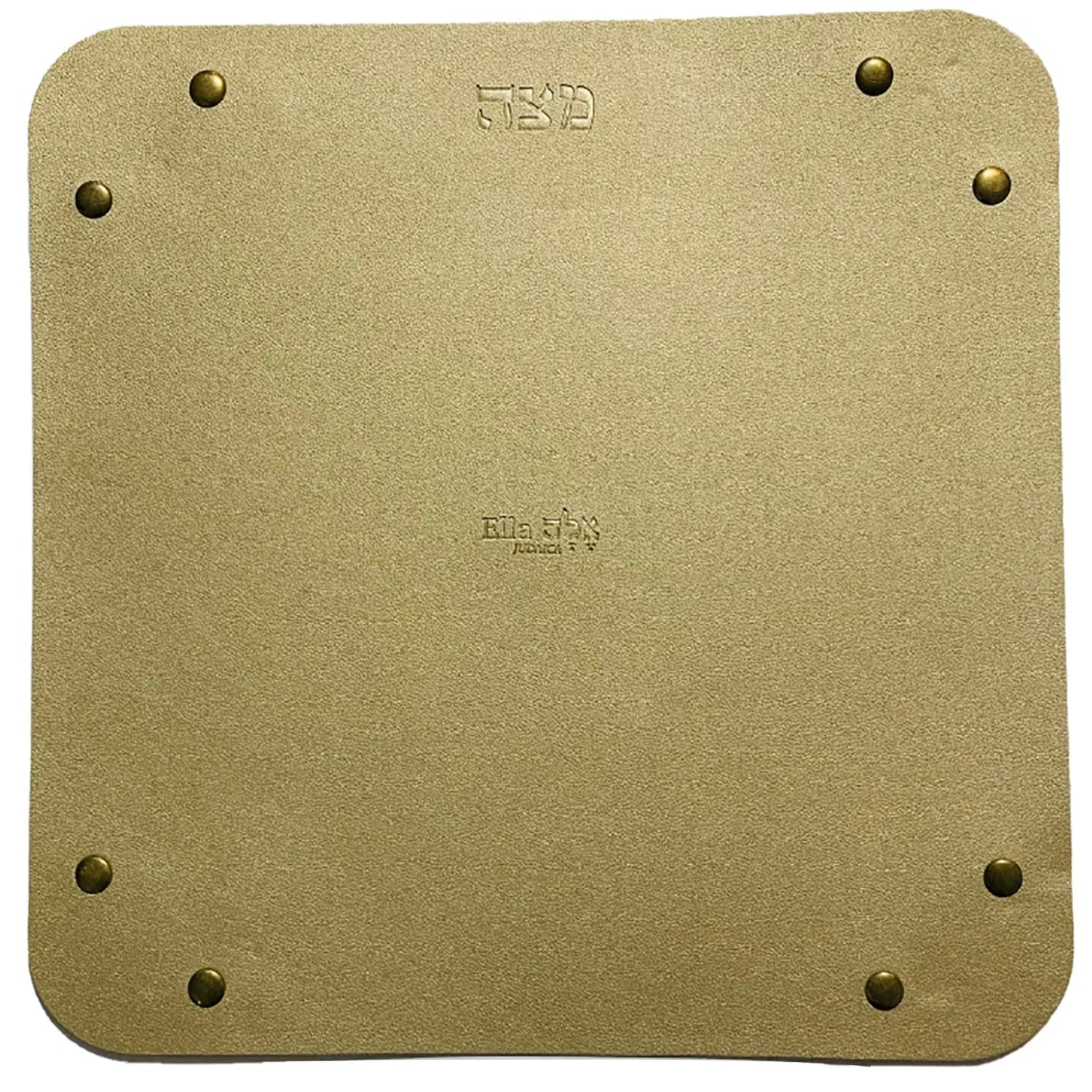 Broderies De France Matzah Plates Faux Leather Folding Matzah Tray - Gold