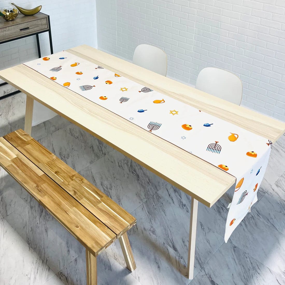 Broderies De France - Hanukkah Confetti Table Runner - ModernTribe