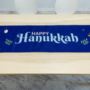 Broderies De France Decorations Blue Happy Hanukkah Table Runner