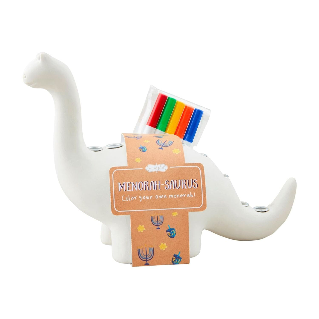 Mudpie Menorahs Color-Me Menorah-Saurus Set