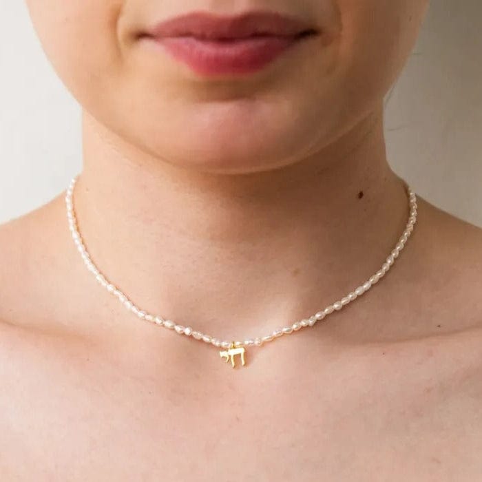 Hineni Necklaces Gold / Solo Necklace The Everyday Pearl Chai Necklace - Gold Vermeil or Sterling Silver