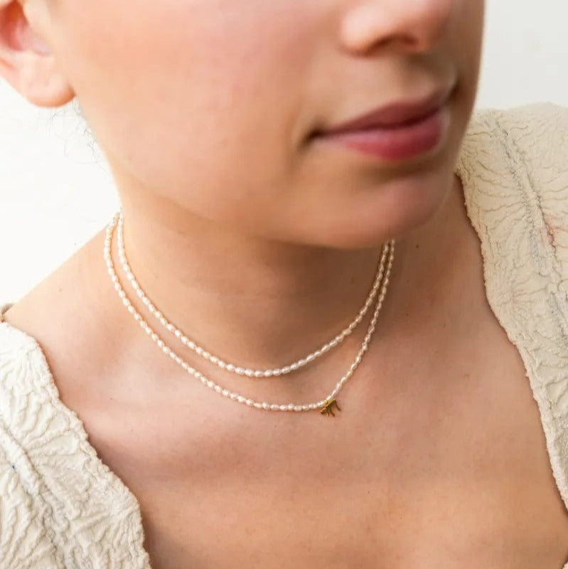 Hineni Necklaces The Everyday Pearl Chai Necklace - Gold Vermeil or Sterling Silver