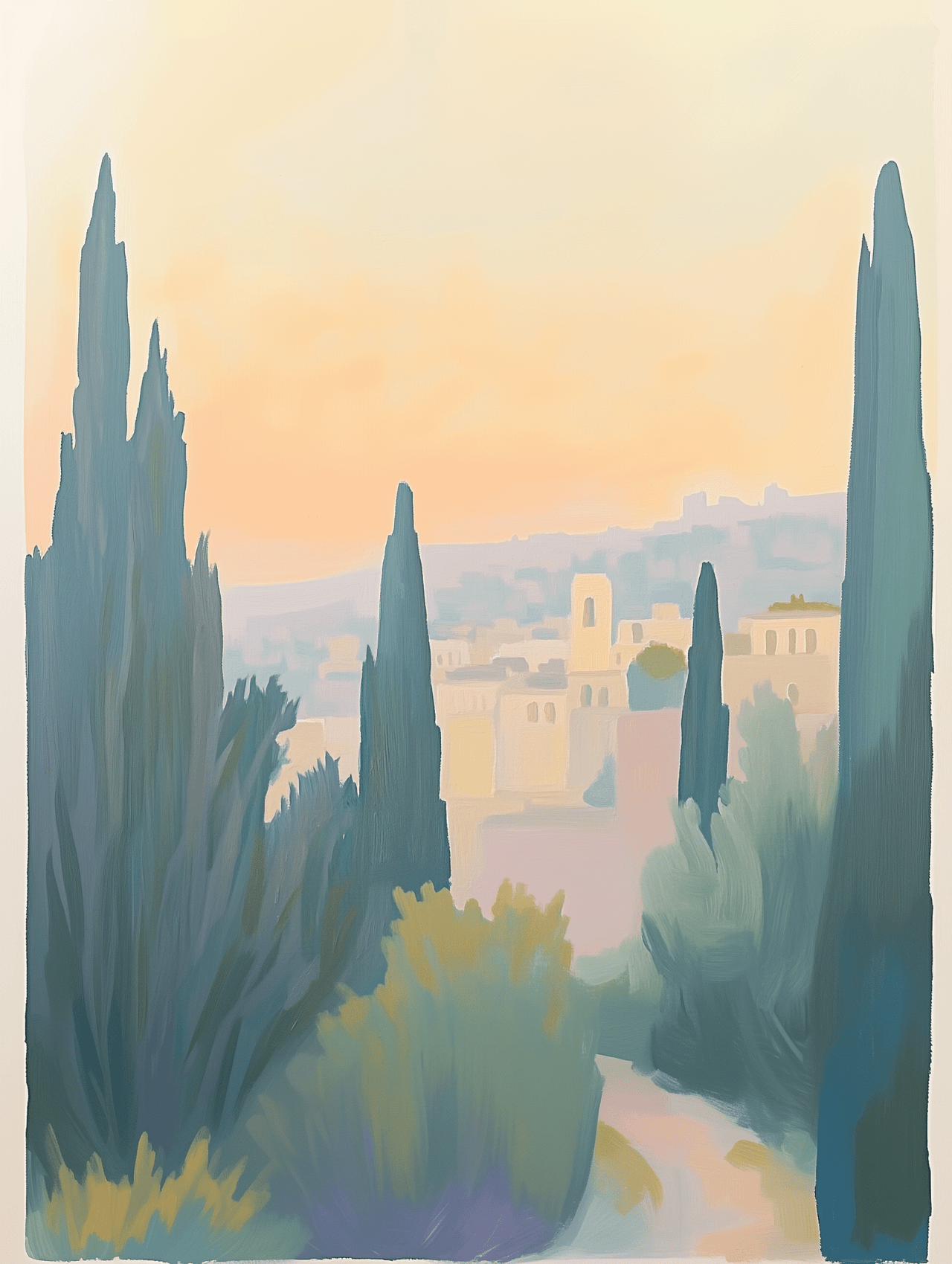 Beraishis - View from the Israeli Hilltop Framed Print by Beraishis - ModernTribe