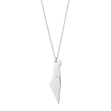 Eretz Israel Diamond Necklace - (Sterling Silver or Gold-Plated)