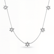 Izakov Fine Jewelry Necklaces White Gold Stars of David Gold Station Necklace - 14k Yellow, White or Rose Gold