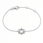 Izakov Fine Jewelry Bracelets White Gold Intersecting Small Star of David Gold Bracelet - 14k Yellow or White Gold