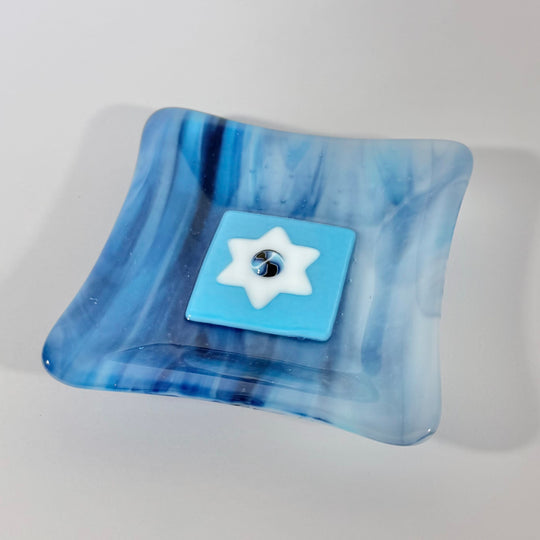 Star of David Glass Trinket Dish by Jacki Cohen
