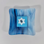 Jacki Cohen Glass Art Designs Trays Star of David Glass Trinket Dish by Jacki Cohen