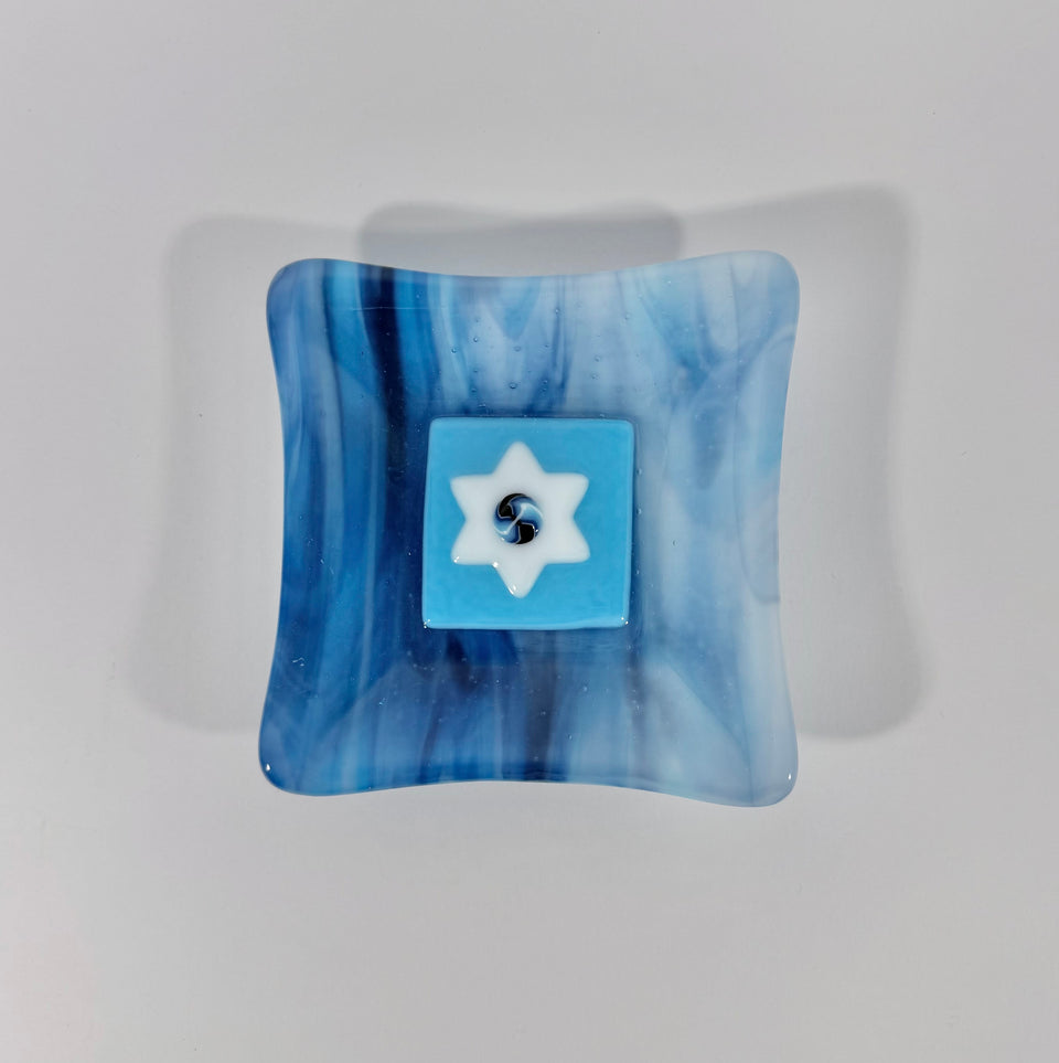 Star of David Glass Trinket Dish by Jacki Cohen