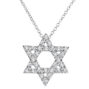 Alef Bet Necklaces Sparkling Star of David Diamond Necklace - 14k Yellow, White or Rose Gold
