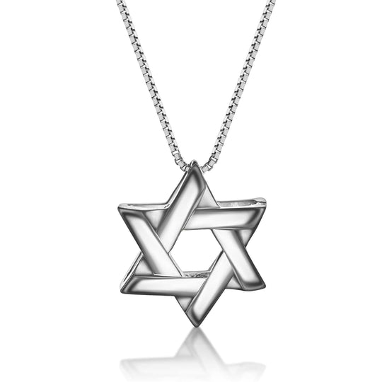 Lineal Star of David Necklace - Sterling Silver