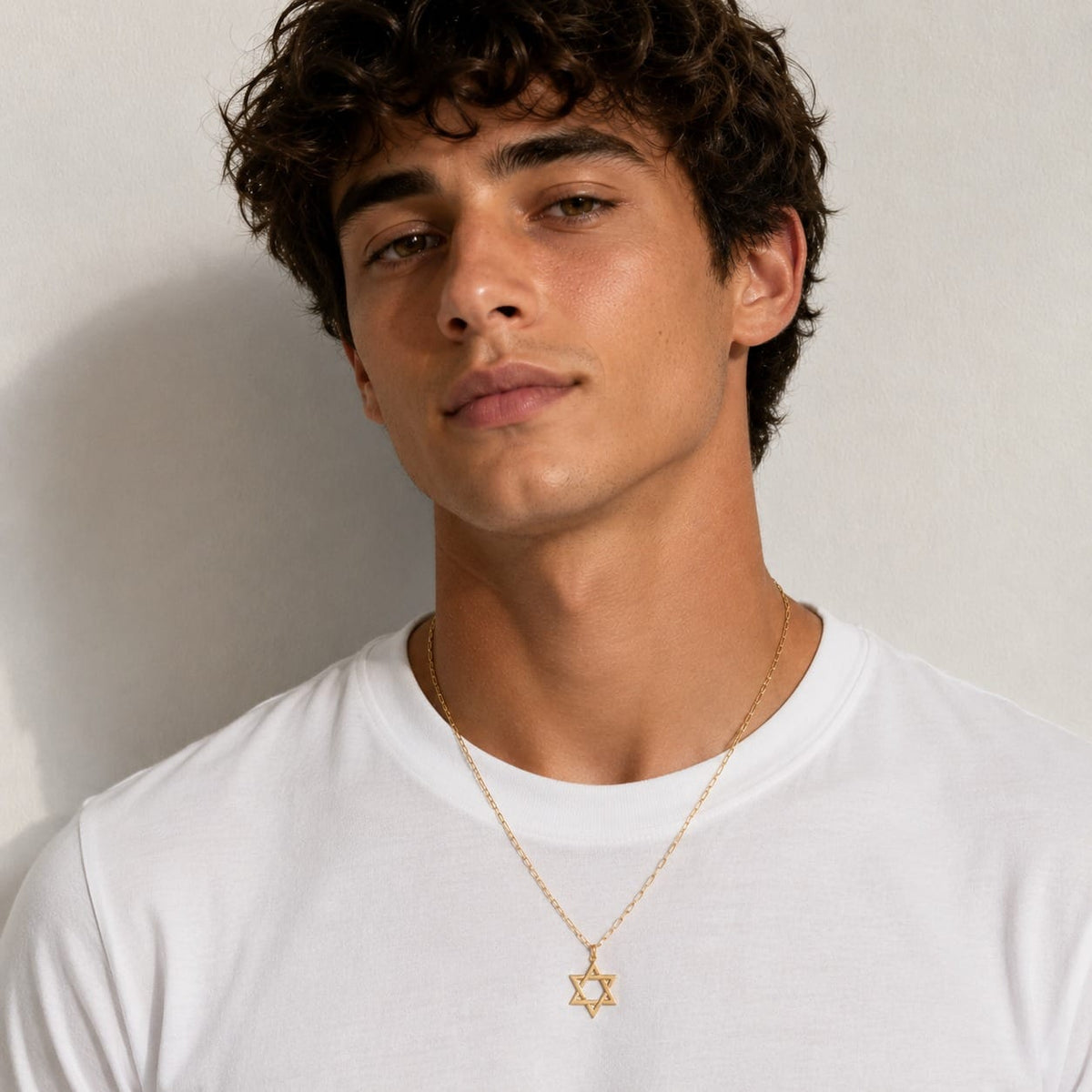 Miriam Merenfeld Jewelry Necklaces Jordan Star of David Paperclip Necklace by Miriam Merenfeld - (Gold-Plated or Sterling Silver)