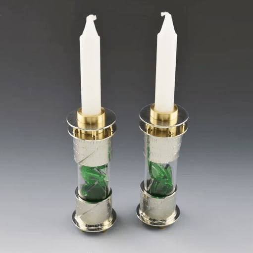 Joy Stember Candlesticks Round Wedding Shards Shabbat Candle Holders by Joy Stember