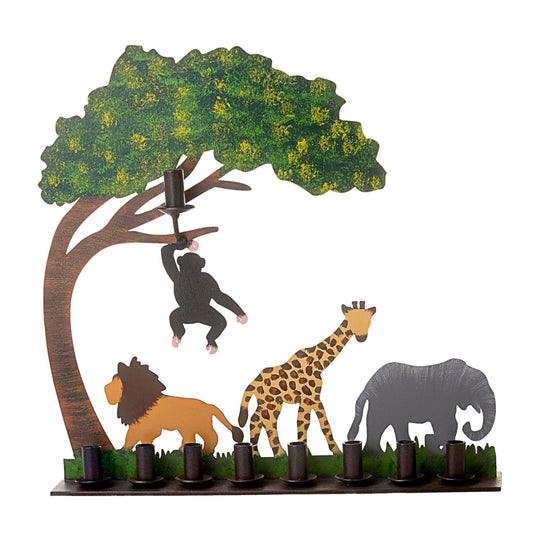 Jungle Fun Metal Menorah