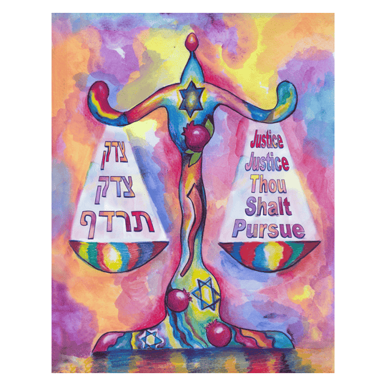 Justice, Justice Though Shall Pursue Print for Jewish Attorney or Law Student by Anna Abramzon