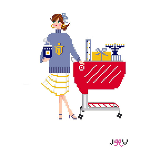 Hanukkah Shopping Needlepoint Canvas