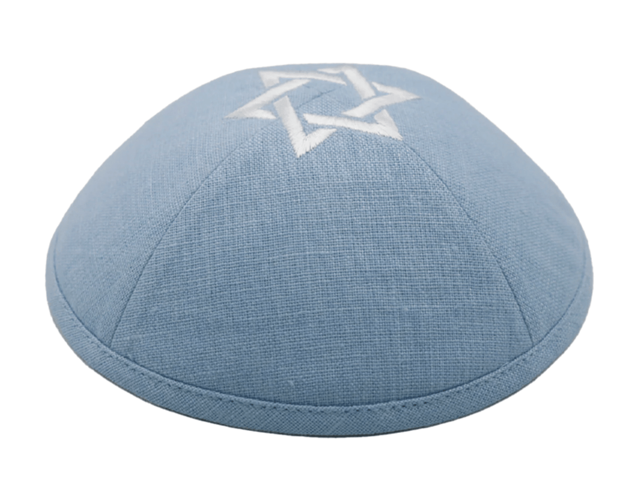 Kippot World - Light Blue Linen Father and Son Baby Magen David Kippot - ModernTribe