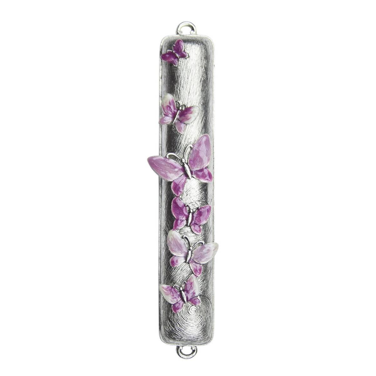 Quest Collection - Hand - Painted Lavender Butterfly Mezuzah - ModernTribe