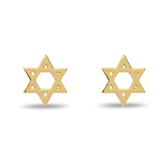 Gold Star of David Stud Earrings by Lele Sadoughi