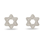 Lele Sadoughi Earrings Silver Pavé Star of David Earrings by Lele Sadoughi