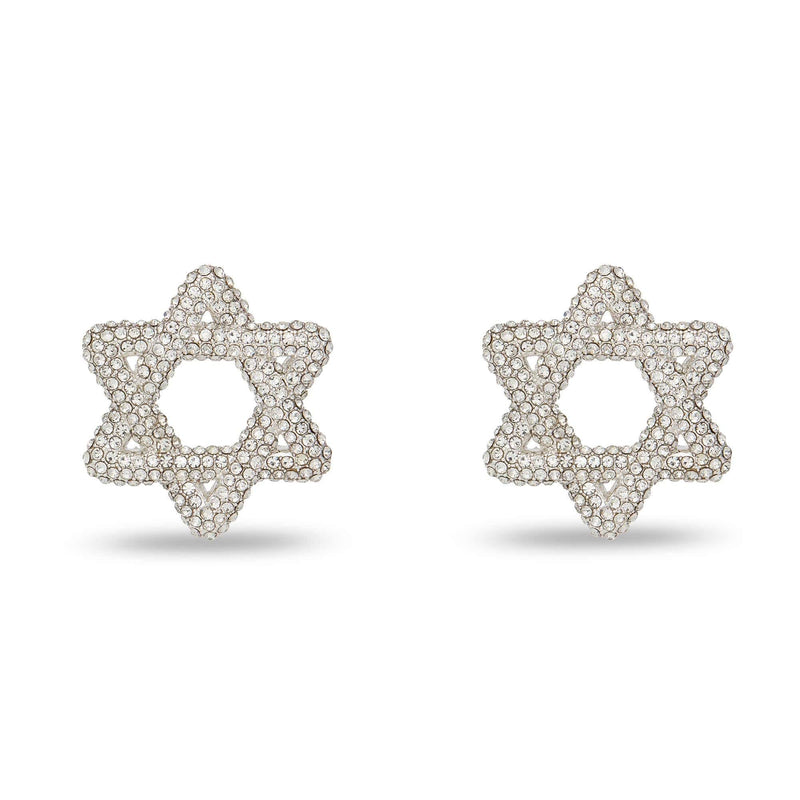 Lele Sadoughi - Silver Pavé Star of David Earrings by Lele Sadoughi - ModernTribe