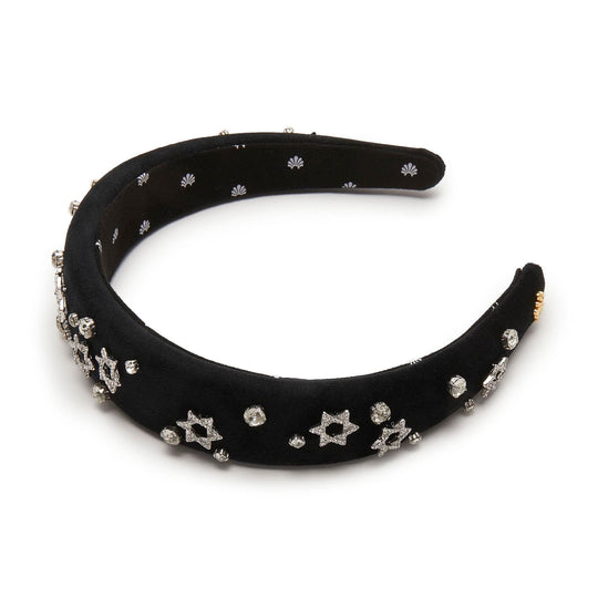Black Velvet Star of David Crystal Headband by Lele Sadoughi