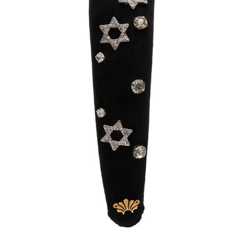 Lele Sadoughi Jet Velvet Alice Headband Black Velvet Star of David Crystal Headband by Lele Sadoughi main image 3