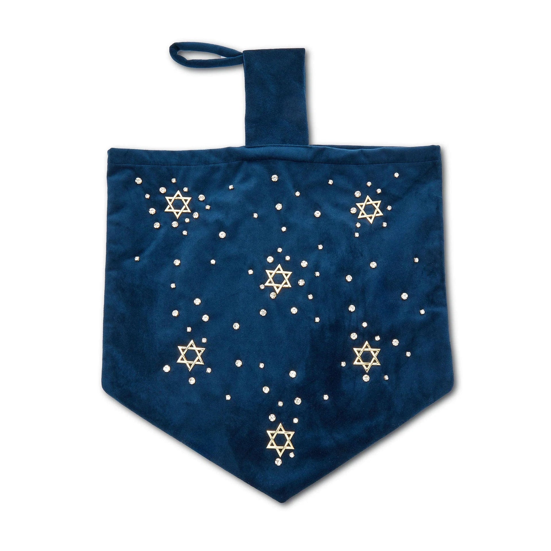 Lele Sadoughi Decorations Navy Dreidel Star of David Hanukkah Stocking