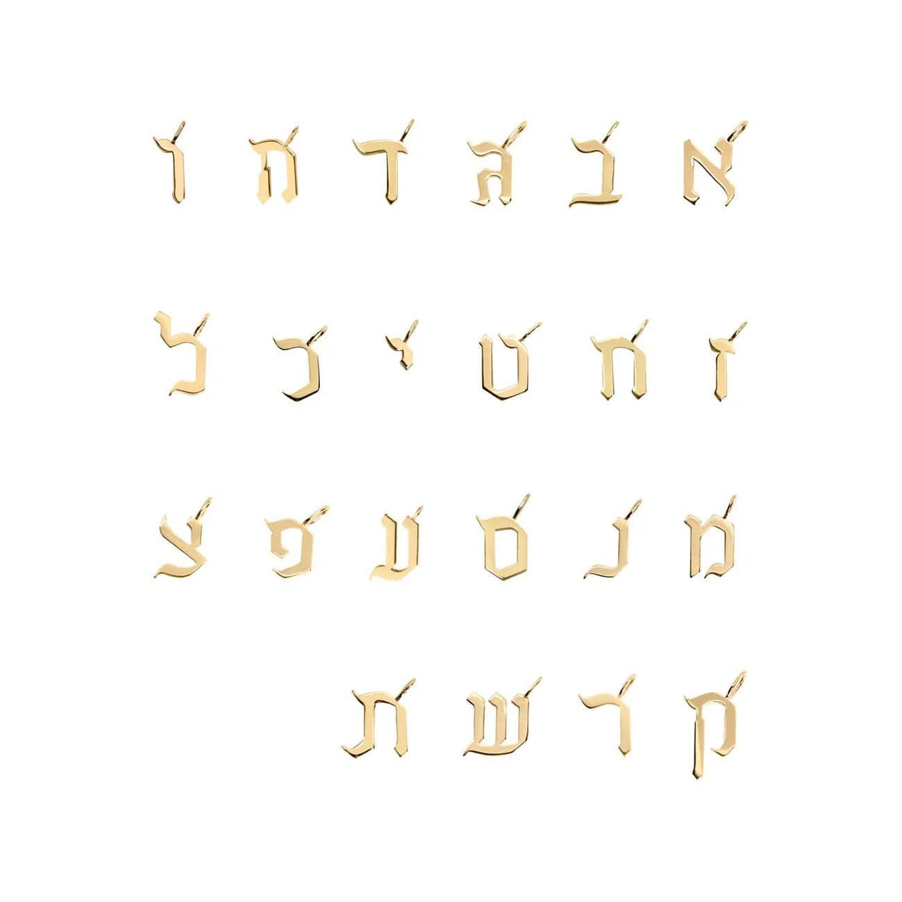 HOTCROWN - One or Two Letter Diamond Hebrew Initial Necklace - 14k Yellow, Rose or White Gold - ModernTribe