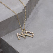 HOTCROWN - One or Two Letter Diamond Hebrew Initial Necklace - 14k Yellow, Rose or White Gold - ModernTribe