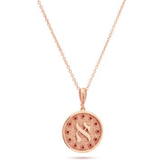 14k rose gold Letters of Light pendant with rubies by Sages & Souls