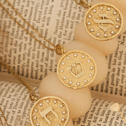 Letters of Light Alef pendant in 14k gold by Sages & Souls, detail