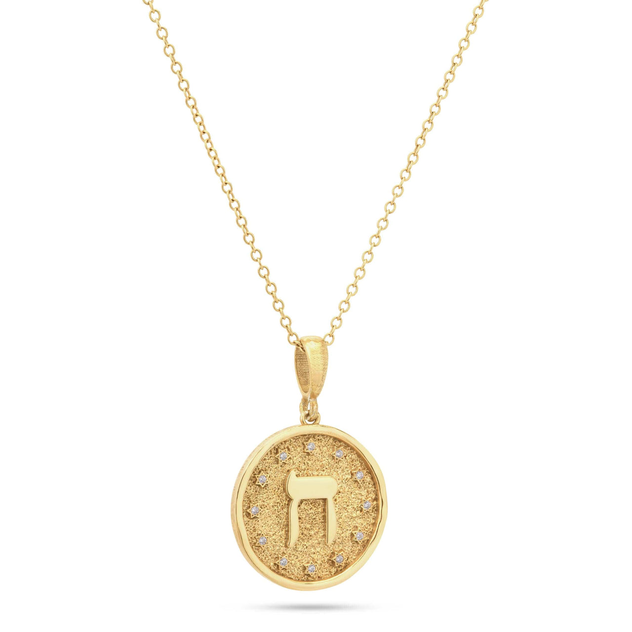 Letters of Light Chet pendant in 14k gold by Sages & Souls
