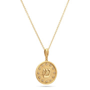 Letters of Light Shin pendant in 14k gold by Sages & Souls