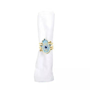 Aulica Napkins Hamsa Evil Eye Napkin Rings – Set of 4